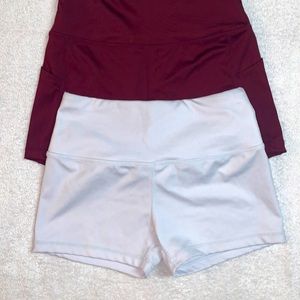 2 SPORTS WEAR Shorts, 1 Red + 1 White, Both XS